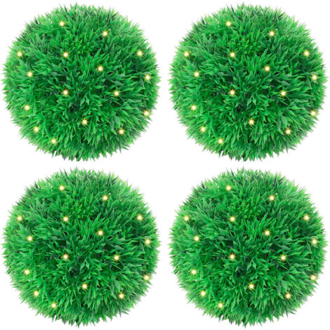 Bolas de boj artificial con luces LED 4 unidades 12 cm vidaXL