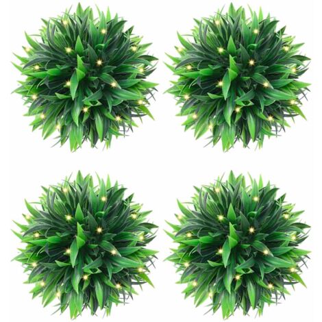 Bolas de boj artificial con luces LED 4 unidades 15 cm vidaXL