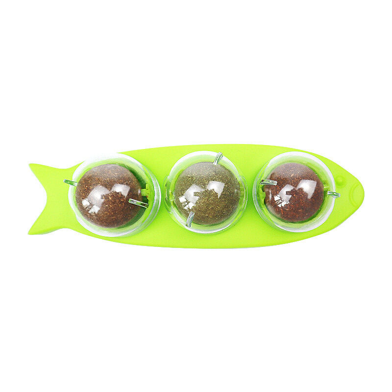 Bolas de hierba gatera, caramelo de hierba gatera comestible montado en la pared, bola de hierba gatera 3 en 1, bola de juguete giratoria de hierba