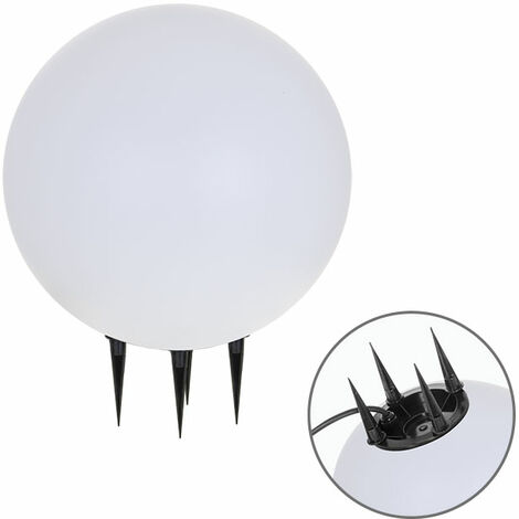 Bolas de Luz con Clavo BONINA IP65 1xE27 Al.37xD.30cm Blanco