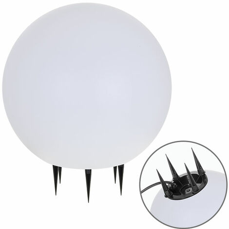 Bolas de Luz con Clavo BONINA IP65 1xE27 Al.46xD.40cm Blanco