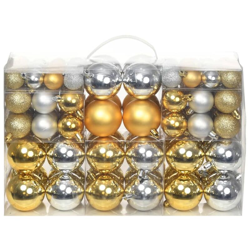 

Bolas de Navidad 100 unidades plateado/dorado