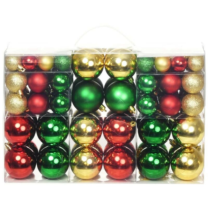

Bolas de Navidad 100 unidades rojo/dorado/verde