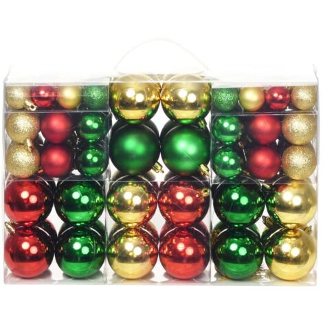 Bolas de Navidad 100 unidades rojo/dorado/verde vidaXL