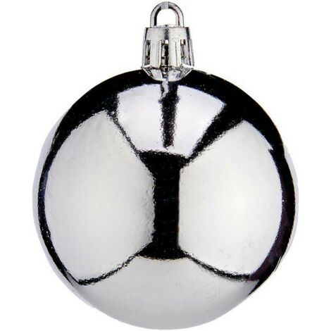 Bolas de Navidad Ø 6 cm 24 Unidades Plateado Plástico