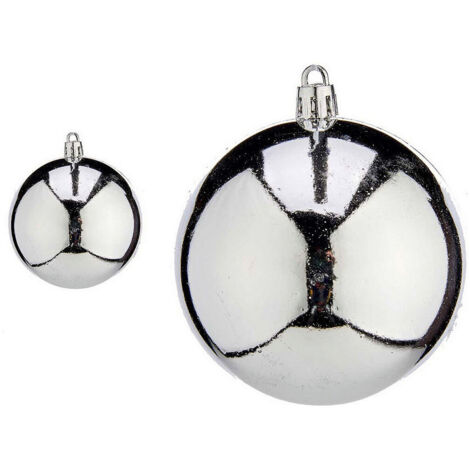 Bolas de Navidad Ø 8 cm 16 Unidades Plateado Plástico