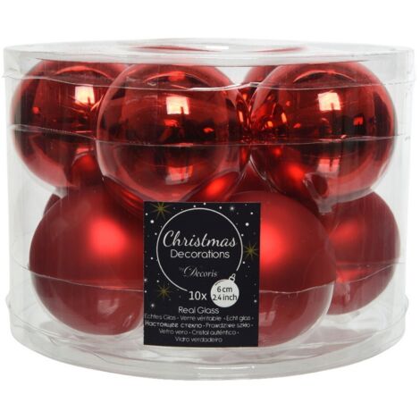 Bolas de Navidad de cristal Diam 6 cm Juego de 10