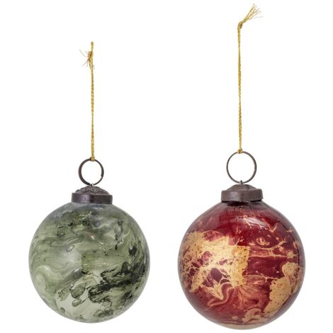 Bolas de Navidad de mármol S, 2 uds.