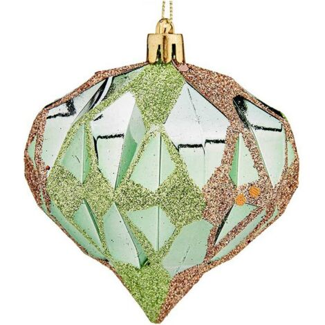 Bolas de Navidad Diamante Ø 8 cm 6 Unidades Verde Plástico