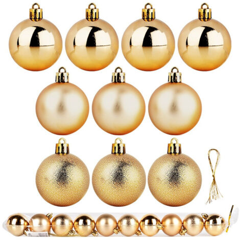 Bolas de Navidad irrompibles doradas de 5 cm 10 uds.