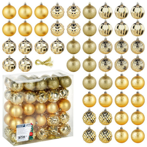 Bolas de Navidad irrompibles doradas de 6 cm 50 uds.