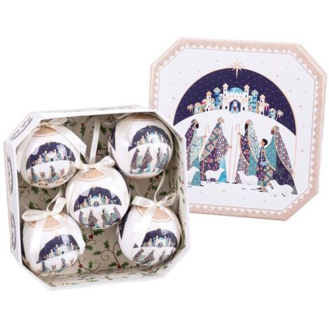 Bolas de Navidad Multicolor Polyfoam Reyes Magos 7,5 x 7,5 x 7,5 cm (5 Unidades)