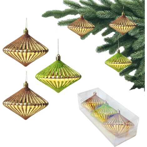 Bolas de plástico - Bolas de peonza doradas en un juego de 3 piezas de 10 cm