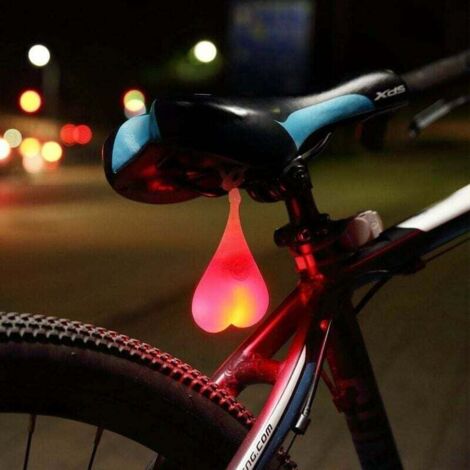 Bolas de silicona con forma de corazón para bicicleta, luz LED para bicicleta, luz trasera de advertencia LED, lámpara de asiento de bicicleta impermeable nocturna, luz roja