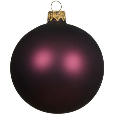 Bolas de vidrio malva oscuro 8 cm - 6 unidades