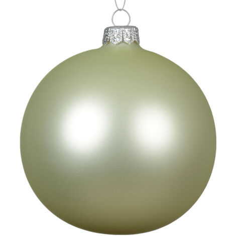 Bolas de vidrio mate menta blanca 10cm x4