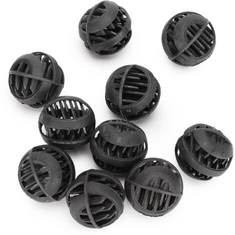 Bolas filtrantes bioquímicas negras de plástico para acuarios de agua dulce y salada – 30 unidades, Ø 3,2 cm