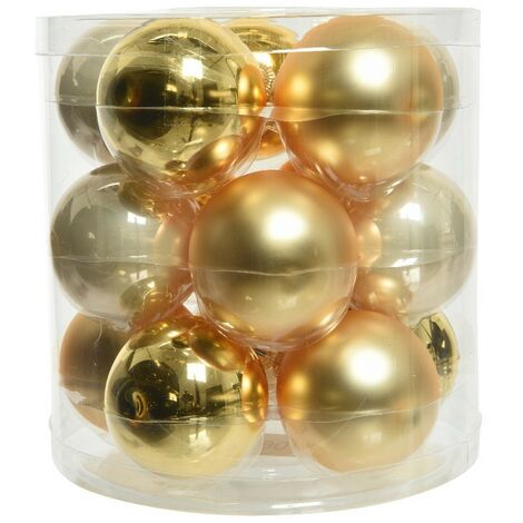 Bolas navideñas de cristal para colgar 6 cm Oro y Perla. 15 de septiembre