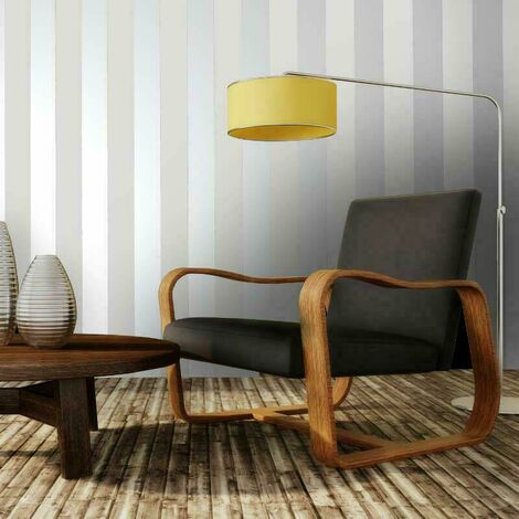 Bold Stripe Grey Silver Metallic Shimmer Wallpaper Feature Holden Decor Dillan