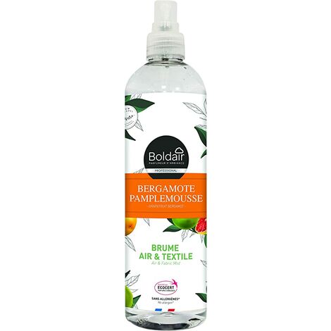 BOLDAIR - BRUME AIR & TEXILE - Parfum 100% naturel - Sans allergÃƒÂ¨nes - Ecocert - Non testÃƒÂ©s sur les animaux - Parfum Pamplemousse bergamote - 400 ml - Fabrication franÃƒÂ§aise