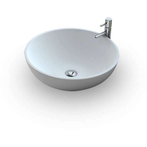 BOLÉA - Vasque ronde à poser 40 cm en solide surface - Design épuré et contemporain