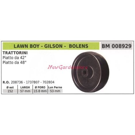 BOLENS roues plates 34" pour tracteur tondeuse 008929