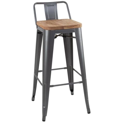 Bolero Bistro - Sgabelli alti con seduta in legno, 4 pezzi, colore: fucile