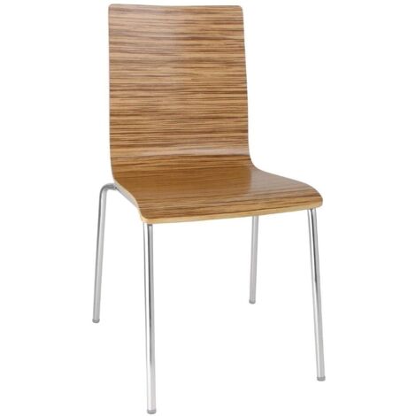 Bolero Zebrano-Sedia a Sdraio Schienale Quadrato, Confezione da 4, Metallo Legno, unità