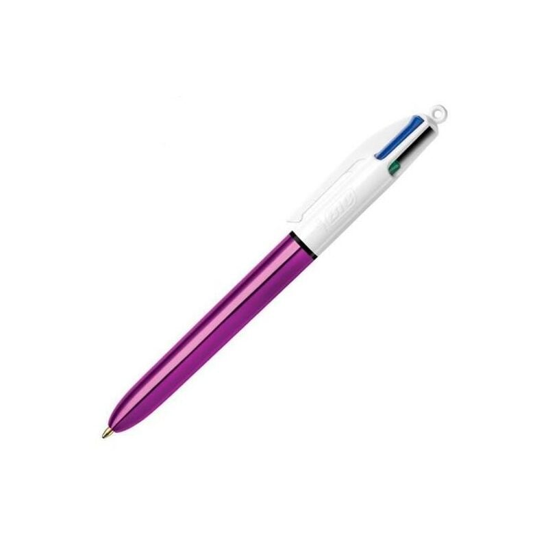 

Bic bolgrafo shine silver tinta 4 colores cuerpo blancomorado metlico caja -12u-