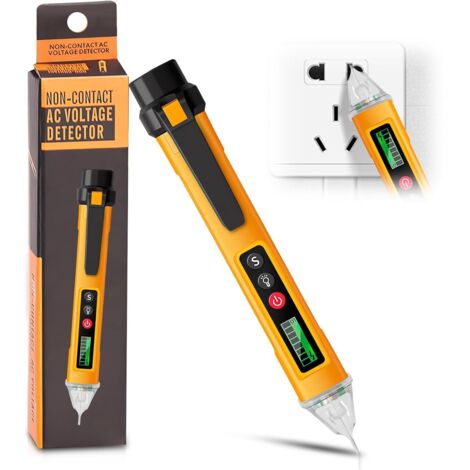 Bolígrafo comprobador de voltaje de 12 a 1000 V, detector de voltaje sin contacto con linterna, comprobador de voltaje con zumbador audible y visual para electricistas.