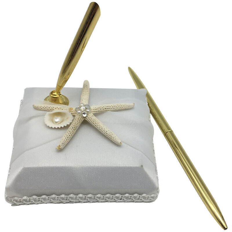 

Boligrafo de firma de boda con soporte de patron de "estrella de mar" Conjunto de boligrafo de firma de boda Suministros de decoracion para libro de