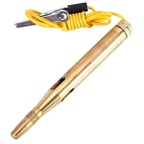 Bolígrafo de prueba de voltaje para automóvil, comprobador de circuito de cobre de voltaje para automóvil para comprobador de continuidad de sonda de sistema largo de 6 V-24 V, comprobador de fusibles