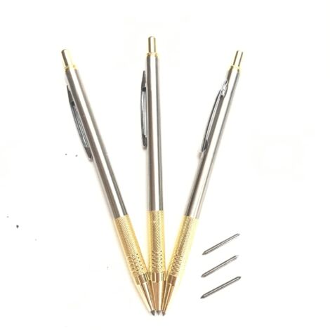 Bolígrafo grabador automático de doble punta para vidrio, cerámica y metal con logotipo, herramienta de grabado de diamante (dorado)