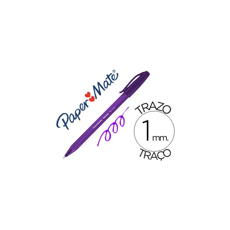 

Liderpapel - Boligrafo paper mate inkjoy 100 punta media trazo 1 mm morado (pack de 12 uds.)