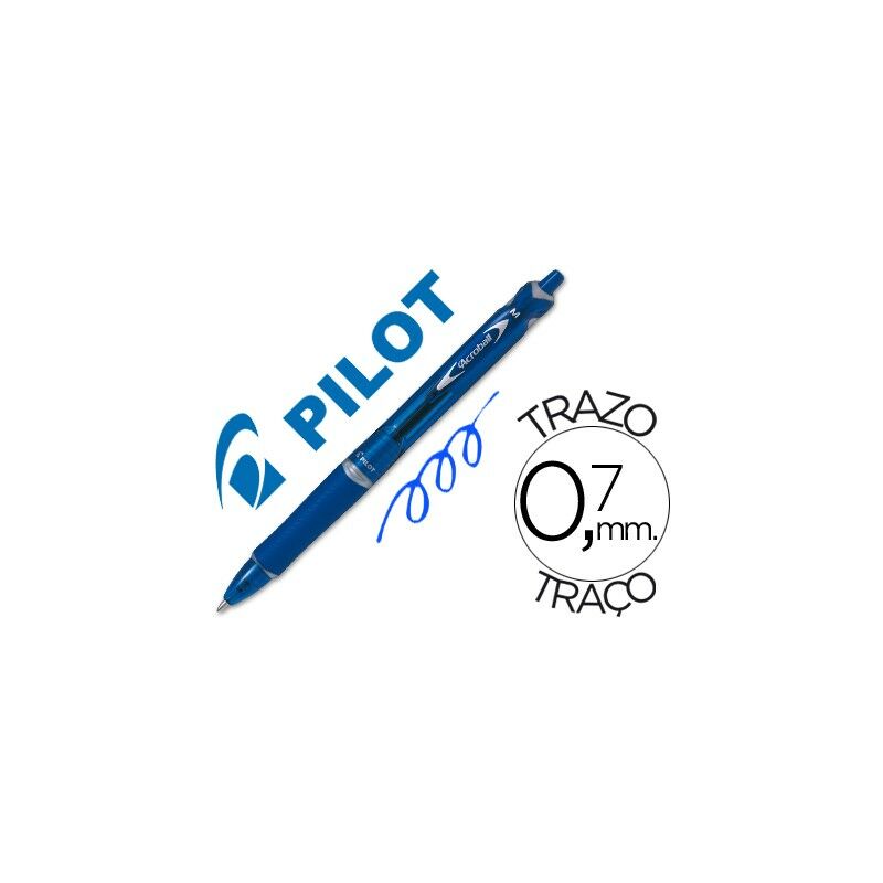 

Boligrafo pilot acroball azul tinta aceite punta de bola de 1,0mm retractil