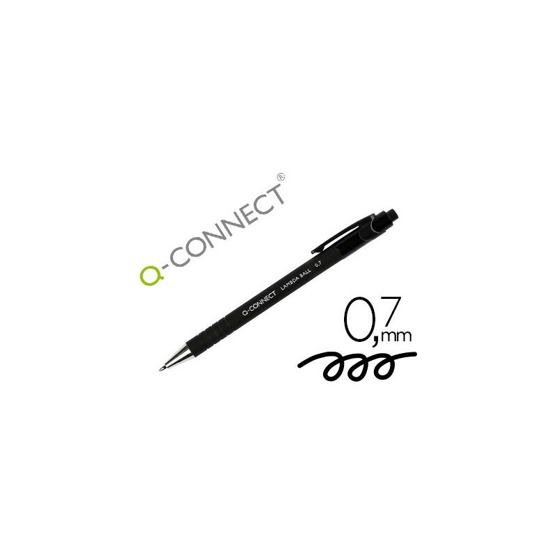 

Boligrafo q-connect retractil con grip 0,7 mm color negro