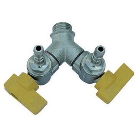 BOLLA MASCHIO 2 RUBINETTI A SQUADRA 1/2 x 13 Metano DN 15