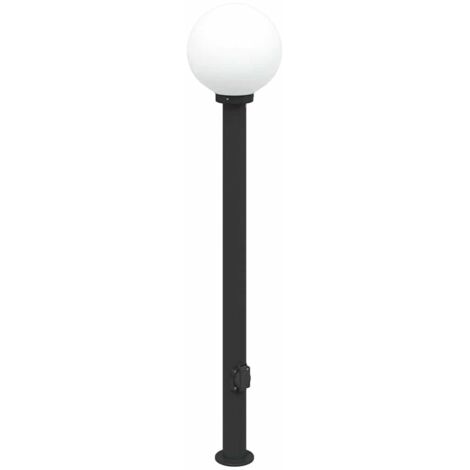Bollard Light with Outlet 120 cm Black IP44 vidaXL