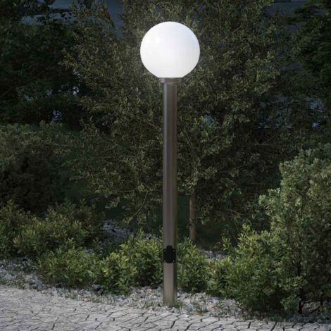 Bollard Light with Outlet 120 cm Stainless Steel IP44 vidaXL