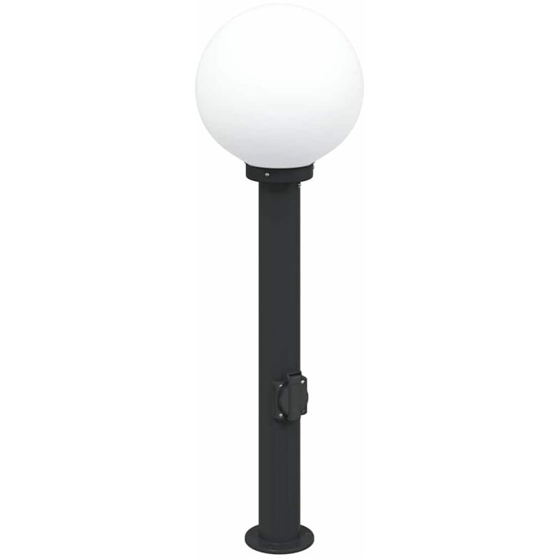 Bollard Light with Outlet 80 cm Black IP44 vidaXL