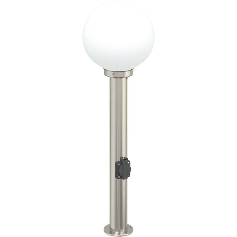 Bollard Light with Outlet 80 cm Stainless Steel IP44 vidaXL