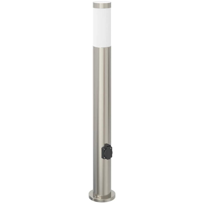 Bollard Light with Outlet 80 cm Stainless Steel IP44 vidaXL