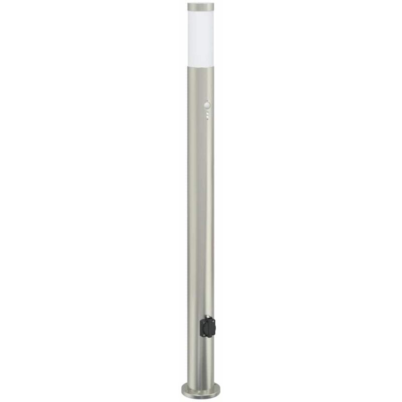 Bollard Light with Sensor&Outlet 110 cm Stainless Steel IP44 vidaXL