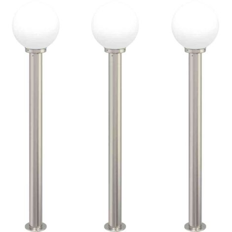 Bollard Lights 3 pcs 120 cm Stainless Steel IP44 vidaXL