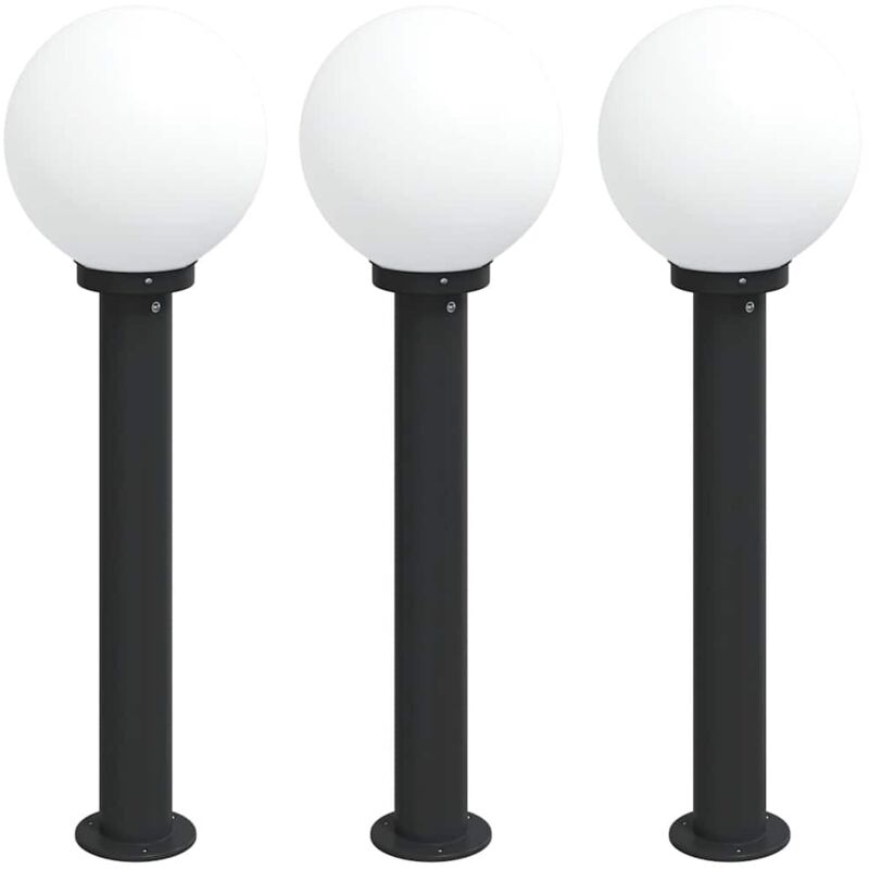 Bollard Lights 3 pcs 80 cm Black IP44 vidaXL