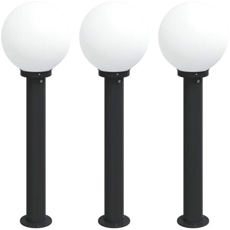 Bollard Lights 3 pcs 80 cm Black IP44 vidaXL