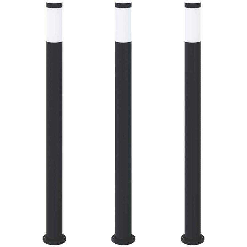 Bollard Lights 3pcs 110 cm Stainless Steel IP44 vidaXL