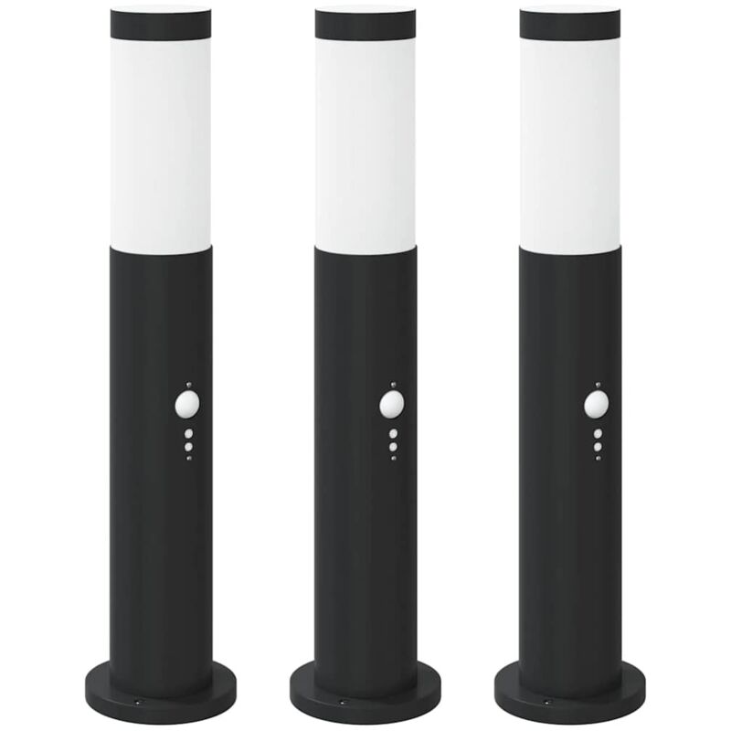 Bollard Lights with Sensor 3pcs 50 cm Stainless Steel IP44 vidaXL