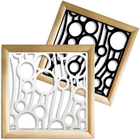 BOLLE - Moduli Decorativi in Legno e PVC - Misura: 48x48 cm - Colore: bianco