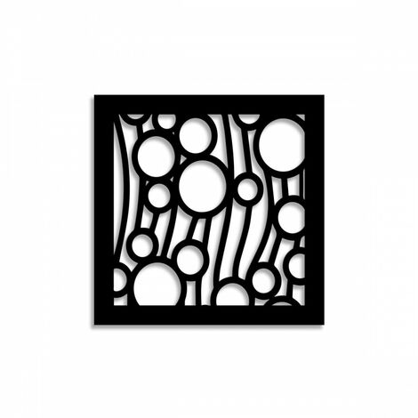BOLLE - Quadro pannello in forex traforato con 1cm di spessore - Misura: 73x73 cm - Colore: nero